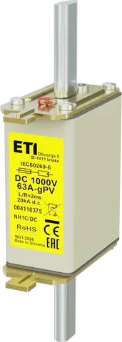 Image of NH1C gPV 63A/1000V DC